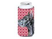 Black Great Dane Hearts Love and Valentine s Day Tall Boy Beverage Insulator Hugger LH9564TBC