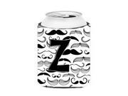 Letter Z Moustache Initial Can or Bottle Hugger CJ2009 ZCC