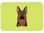 Checkerboard Lime Green German Shepherd Mouse Pad Hot Pad or Trivet BB1273MP