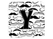 Set of 4 Letter Y Moustache Initial Foam Coasters CJ2009 YFC