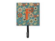Letter F Flowers Retro Blue Leash or Key Holder CJ2012 FSH4