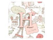 Set of 4 Letter H Love in Paris Pink Foam Coasters CJ2002 HFC