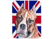 Staffordshire Bull Terrier Staffie with English Union Jack British Flag Mouse Pad Hot Pad or Trivet SC9883MP