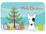 Christmas Tree and Bull Terrier Kitchen or Bath Mat 24x36 BB1581JCMT
