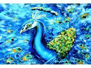 Peacock Straight Up in Blue Fabric Placemat MW1166PLMT