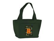 Letter R Monogram Camo Green Zippered Insulated School Washable and Stylish Lunch Bag Cooler CJ1030 R GN 8808