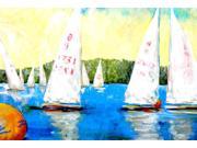 Sailboats Round the Mark Fabric Placemat MW1094PLMT