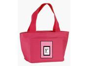 Letter E Monogram Pink Black Polka Dots Lunch Bag or Doggie Bag CJ1001 E PK 8808