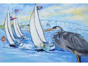 Blue Heron Sailboats Dog River Bridge Fabric Placemat JMK1001PLMT