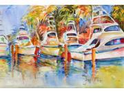 Deep Sea Fishing Boats at the Dock Fabric Placemat JMK1052PLMT