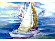 Rock my Boat Sailboats Fabric Placemat JMK1073PLMT