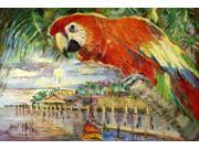 Red Parrot at Lulu s Fabric Placemat JMK1134PLMT