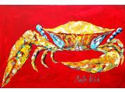 Crab Blue on Red Sr Fabric Placemat MW1116PLMT