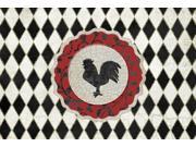 Rooster Harlequin Black and white Fabric Placemat SB3086PLMT