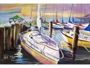 Sailboats at the Fairhope Yacht Club Docks Fabric Placemat JMK1044PLMT
