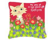 Garden Cat Fabric Decorative Pillow VHA3009PW1414