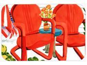 Red Chairs Patio View Glass Cutting Board Large 6140LCB