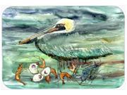 Watery Pelican Shrimp Crab and Oysters Glass Cutting Board Large 8978LCB