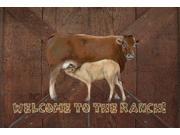 Welcome to the Ranch with the Cow and Baby Fabric Placemat SB3084PLMT