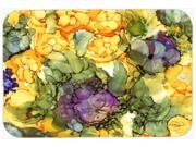 Abstract Flowers Purple and Yellow Glass Cutting Board Large 8958LCB