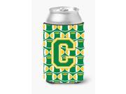 Letter C Football Green and Gold Can or Bottle Hugger CJ1069 CCC