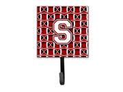 Letter S Football Cardinal and White Leash or Key Holder CJ1082 SSH4