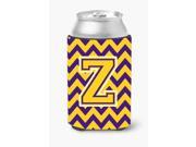 Letter Z Chevron Purple and Gold Can or Bottle Hugger CJ1041 ZCC