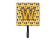 Letter W Football Black Old Gold and White Leash or Key Holder CJ1080 WSH4