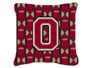 Letter O Football Garnet and Gold Fabric Decorative Pillow CJ1078 OPW1414