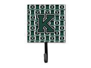 Letter K Football Green and White Leash or Key Holder CJ1071 KSH4