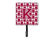 Letter K Football Crimson grey and white Leash or Key Holder CJ1065 KSH4