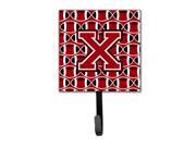 Letter X Football Red Black and White Leash or Key Holder CJ1073 XSH4