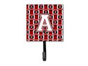 Letter A Football Cardinal and White Leash or Key Holder CJ1082 ASH4