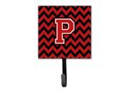 Letter P Chevron Black and Red Leash or Key Holder CJ1047 PSH4