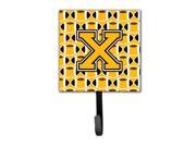 Letter X Football Black Old Gold and White Leash or Key Holder CJ1080 XSH4