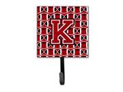 Letter K Football Red Black and White Leash or Key Holder CJ1073 KSH4