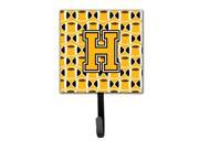 Letter H Football Black Old Gold and White Leash or Key Holder CJ1080 HSH4