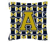 Letter A Football Blue and Gold Fabric Decorative Pillow CJ1074 APW1414