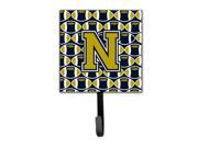 Letter N Football Blue and Gold Leash or Key Holder CJ1074 NSH4