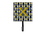 Letter X Football Blue and Gold Leash or Key Holder CJ1074 XSH4