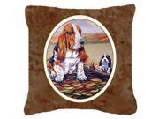Basset Hound Fabric Decorative Pillow 7004PW1414