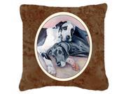 Black and Harlequin Great Dane Fabric Decorative Pillow 7164PW1414