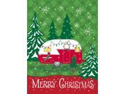 Christmas Vintage Glamping Trailer Flag Canvas House Size VHA3018CHF