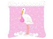 It s a Baby Girl Fabric Decorative Pillow VHA3013PW1414
