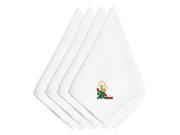 Christmas Candles with Holly Embroidered Napkins Set of 4 EMBT2073NPKE