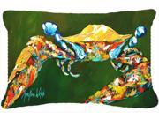 Go Green Crab Canvas Fabric Decorative Pillow