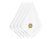 Christmas Green and Gold Bell Embroidered Napkins Set of 4 EMBT2410NPKE