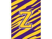 Monogram Tiger Stripe Purple Gold Initial Z Monogram Initial Flag Garden