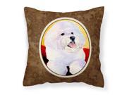 Bichon Frise Decorative Canvas Fabric Pillow