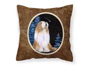 Starry Night Bearded Collie Decorative Canvas Fabric Pillow
